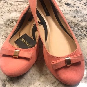 FOREVER 21 - Pink Faux Suede Flats GIRLS Size 5.5